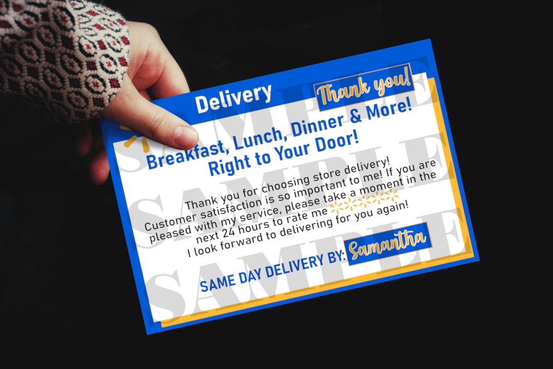 Personalized Spark Delivery Driver Delivery Card DIGITAL IMAGE FILE Etsy
