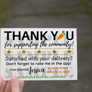 Cartão de entrega personalizado do motorista de entrega Instacart (ARQUIVO DE IMAGEM DIGITAL)