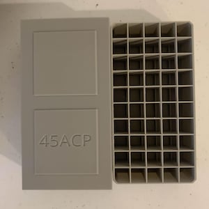 3D Printed .45 ACP Ammo Storage Box 50 Rounds
