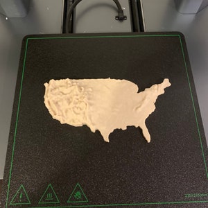 3D Printed USA Topography