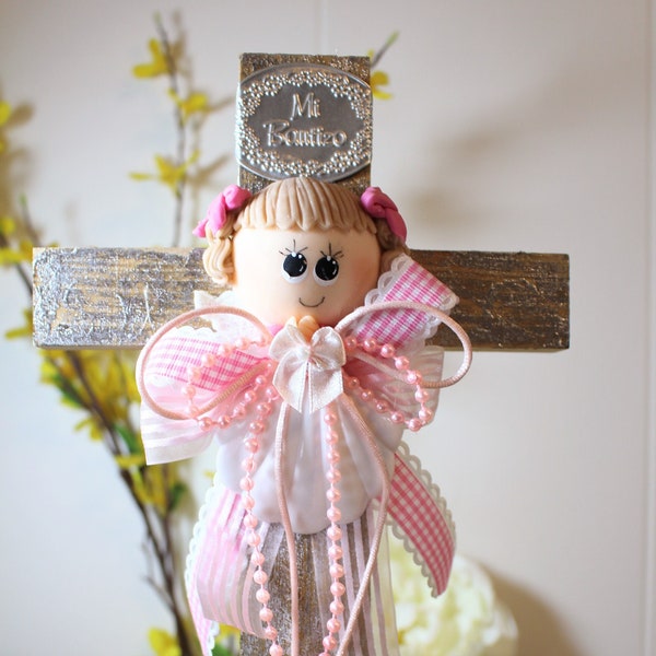 Baptism Cross, Baptism Centerpiece, First Communion Centerpiece & Favor || Cruz para Bautizo, Recuerdo,Centro de Mesa Bautizo o 1ra Comunion