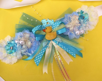 Rubber Ducky Baby Shower Maternity Sash, Splish Splash Baby Shower, Ducky Baby Shower, Bubble bath baby shower, Ducky Dad to be Pin