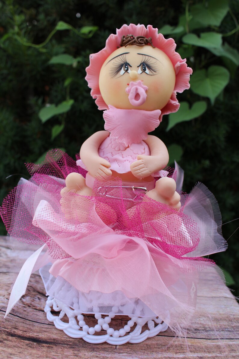 Tutu Pacifier Baby Cake Topper for Baby Shower, Cake Topper for Gender Reveal ...