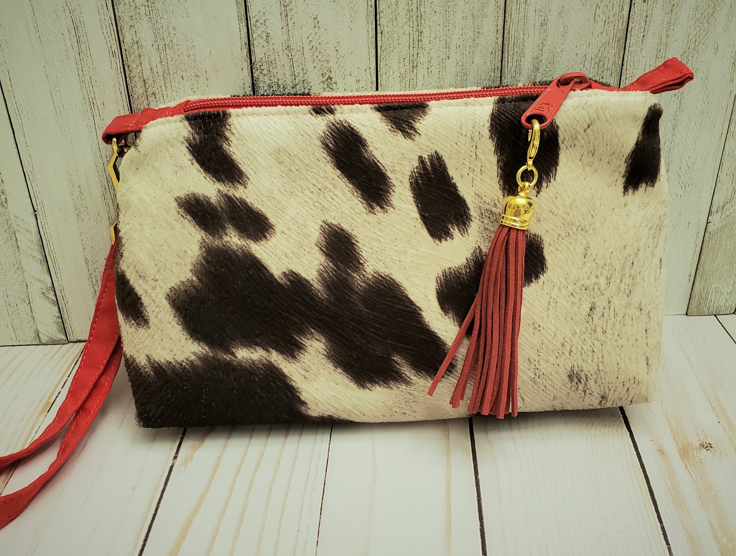 Faux Cowhide Wristlet Purse Animal Print Wristlet Purse Etsy España
