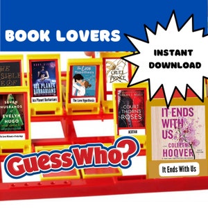 Book Lovers Guess Who - Viral Books Board Game - Printable INSTANT DIGITAL DOWNLOAD