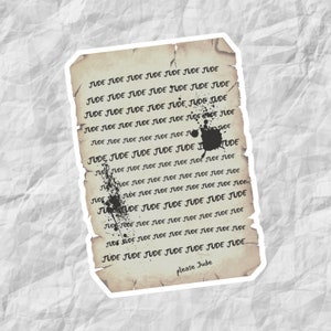Cardan&#39;s Letter- The Cruel Prince Sticker- Folk of the Air Merch