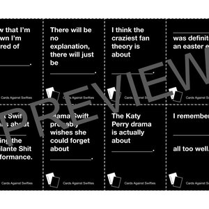 Cards Against Swifties A Party Game for Swifties INSTANT DOWNLOAD Print or Play Online image 4