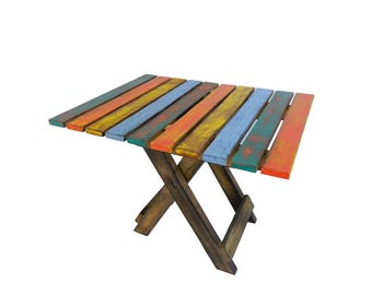 Hand Made Folding Table Shabby Chic - Multi Rectangle