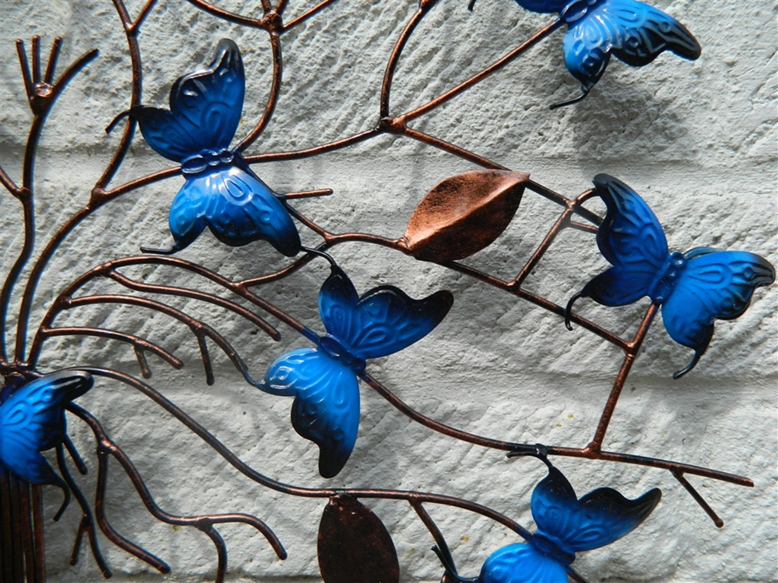 Metal Butterfly Wall Art Ornament Butterfly Tree Blue Etsy