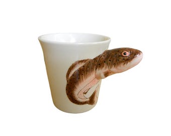 Hand Made Ceramic Animal Mugs - Trout