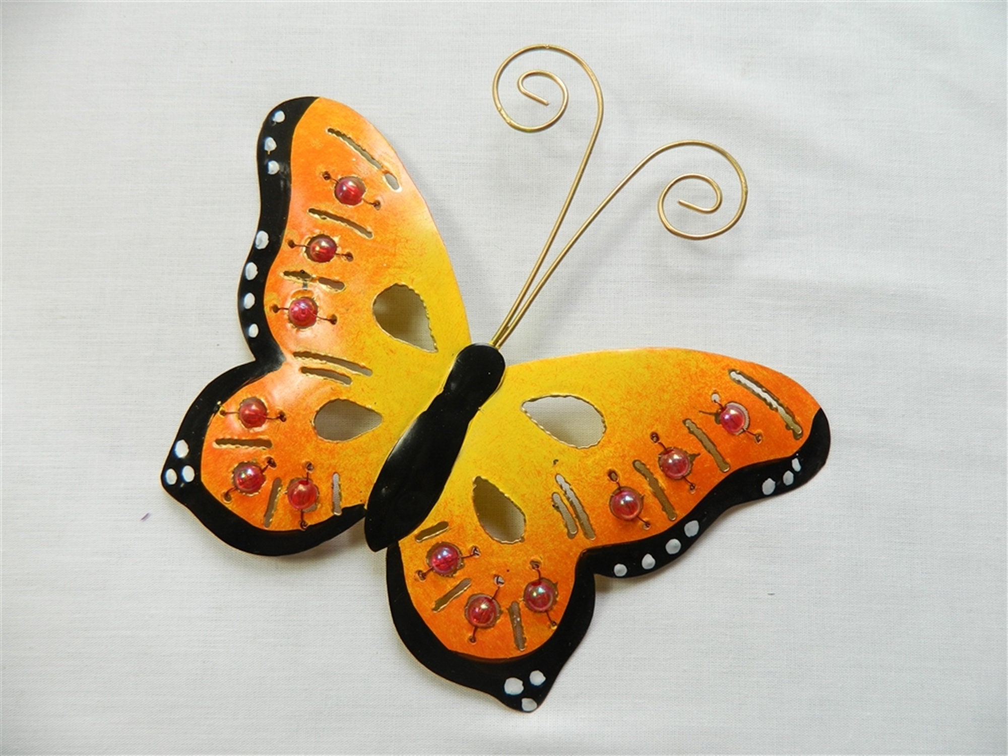 Set of 3 Metal Butterfly Wall Hanging - Orange - Etsy UK