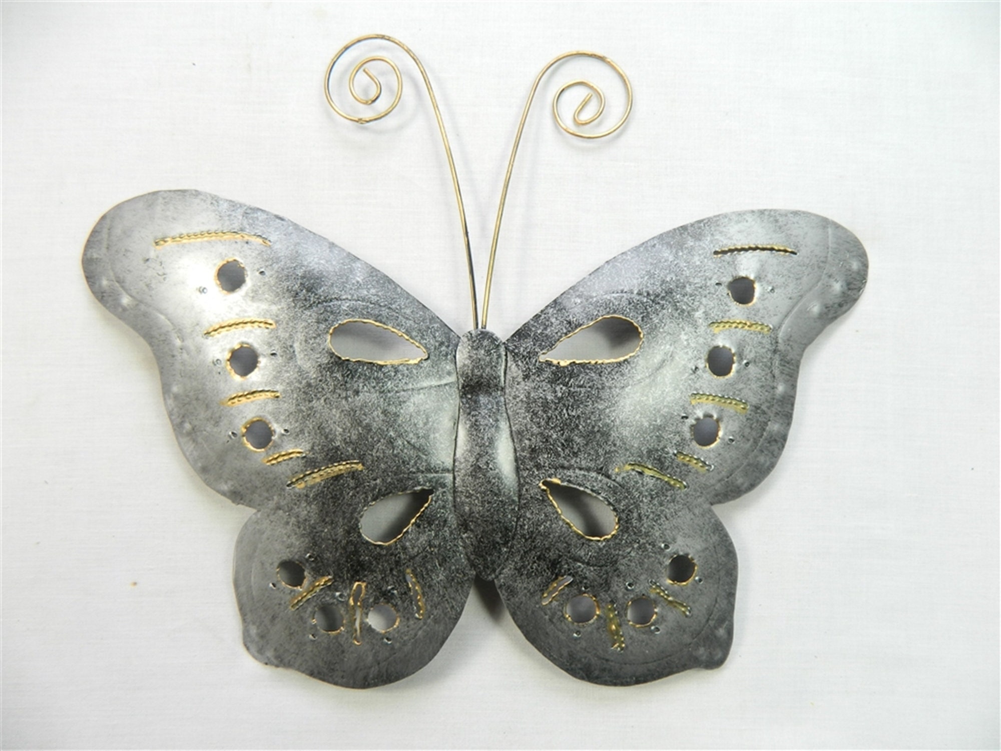 Set of 3 Metal Butterfly Wall Hanging Silver Etsy UK