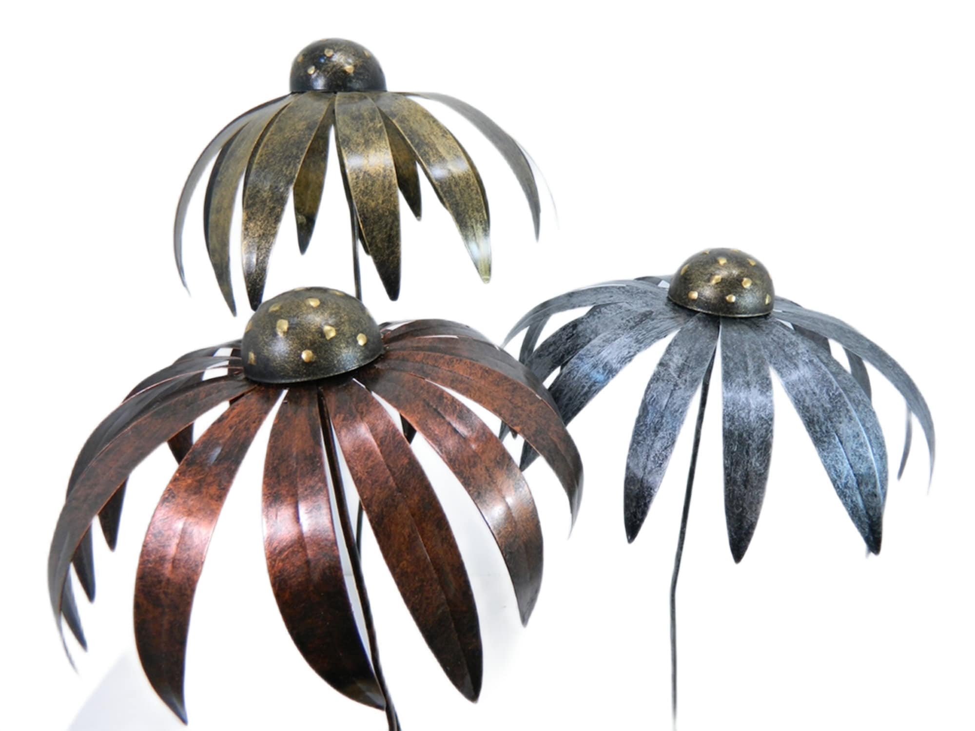 XL Set of 3 Metal Flower Garden Ornament Echinacea/daisy on Etsy