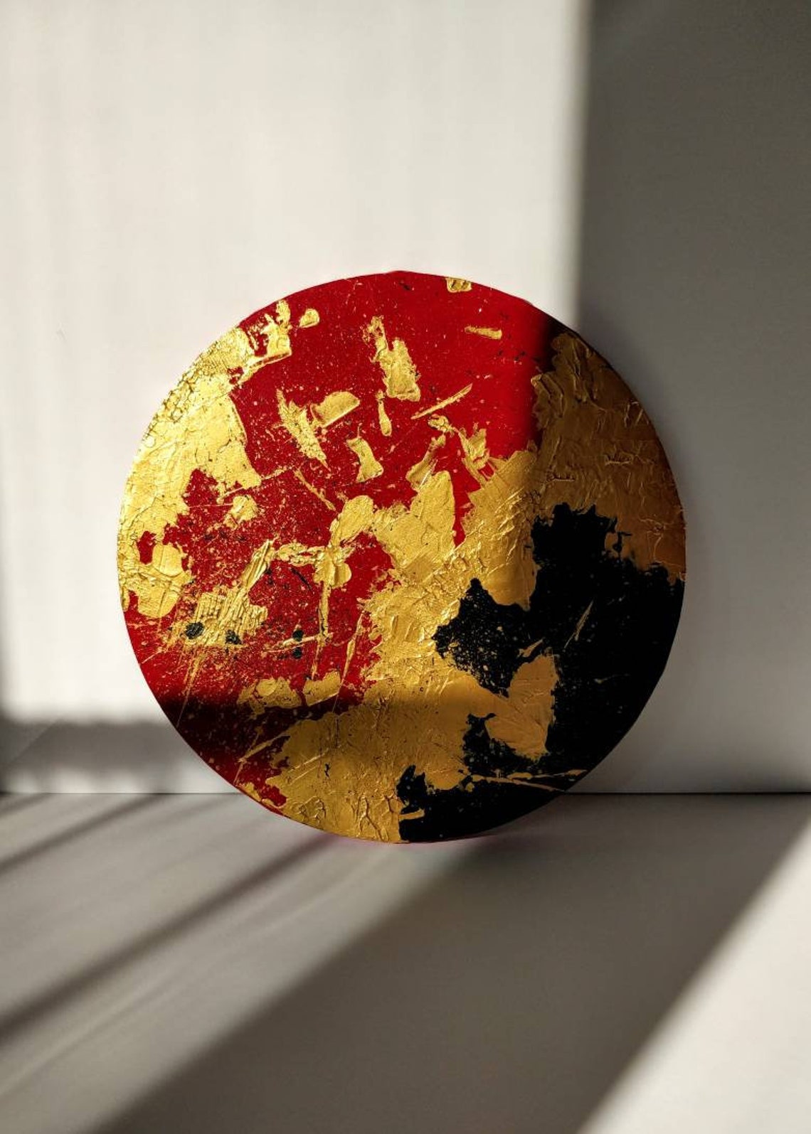 Round abstract painting. Original and handmade wall art. 12 Etsy