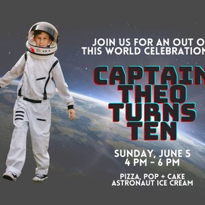 Outer Space Astronaut Birthday Custom Poster