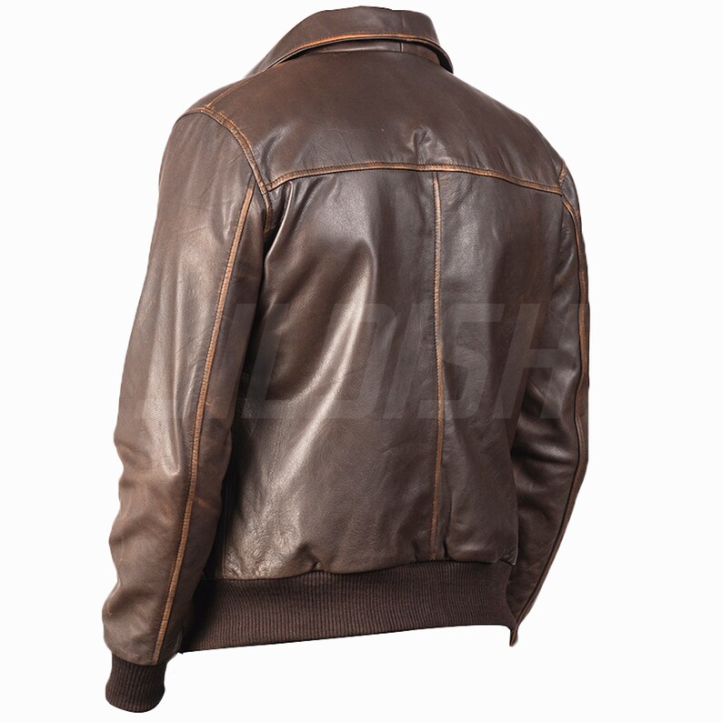 Men Brown Sheepskin Vintage Motorcycle Biker Distressed Leather Slim fit Jacket
