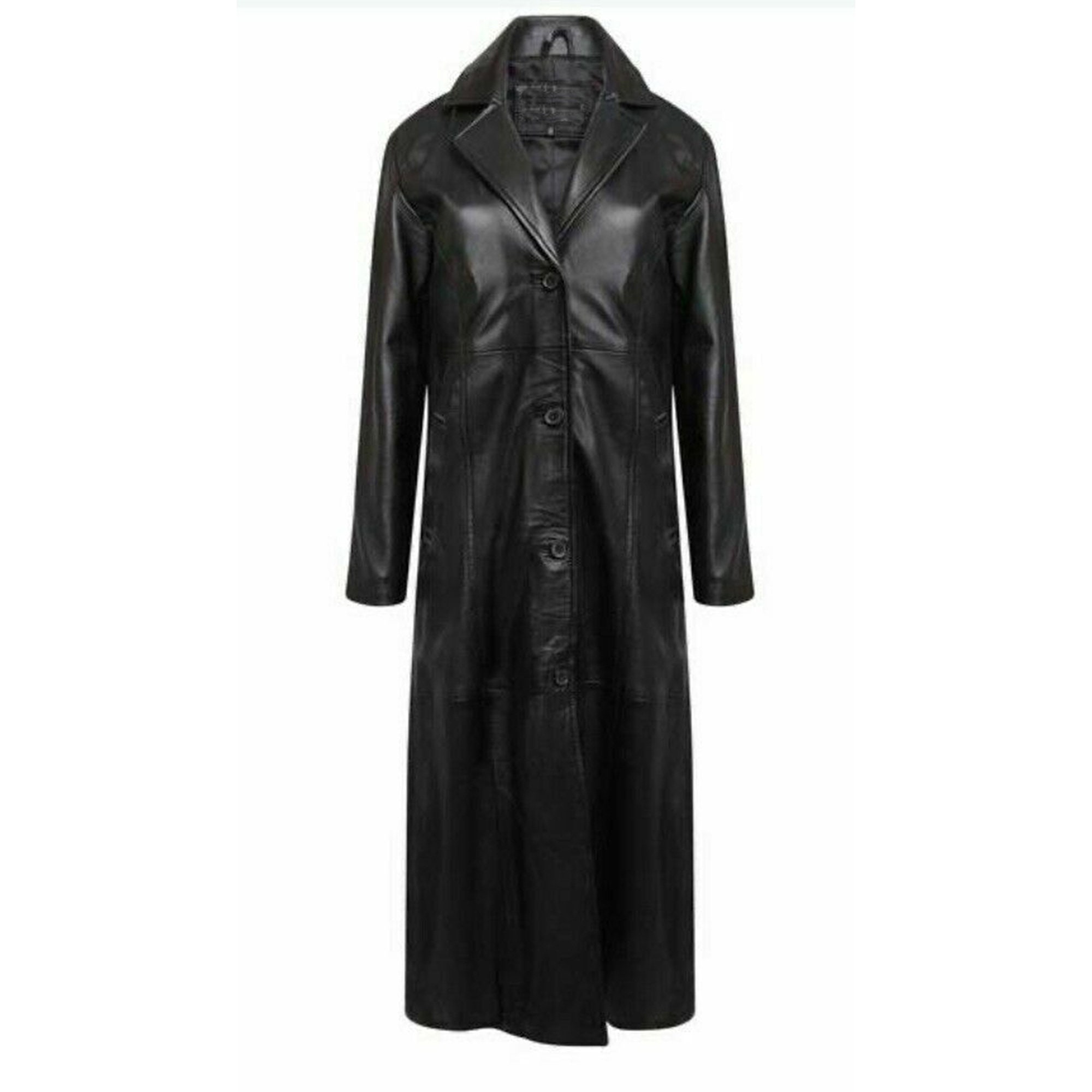 Woman Black Vintage Trench Coat Rain Coat Leather Long Duster | Etsy