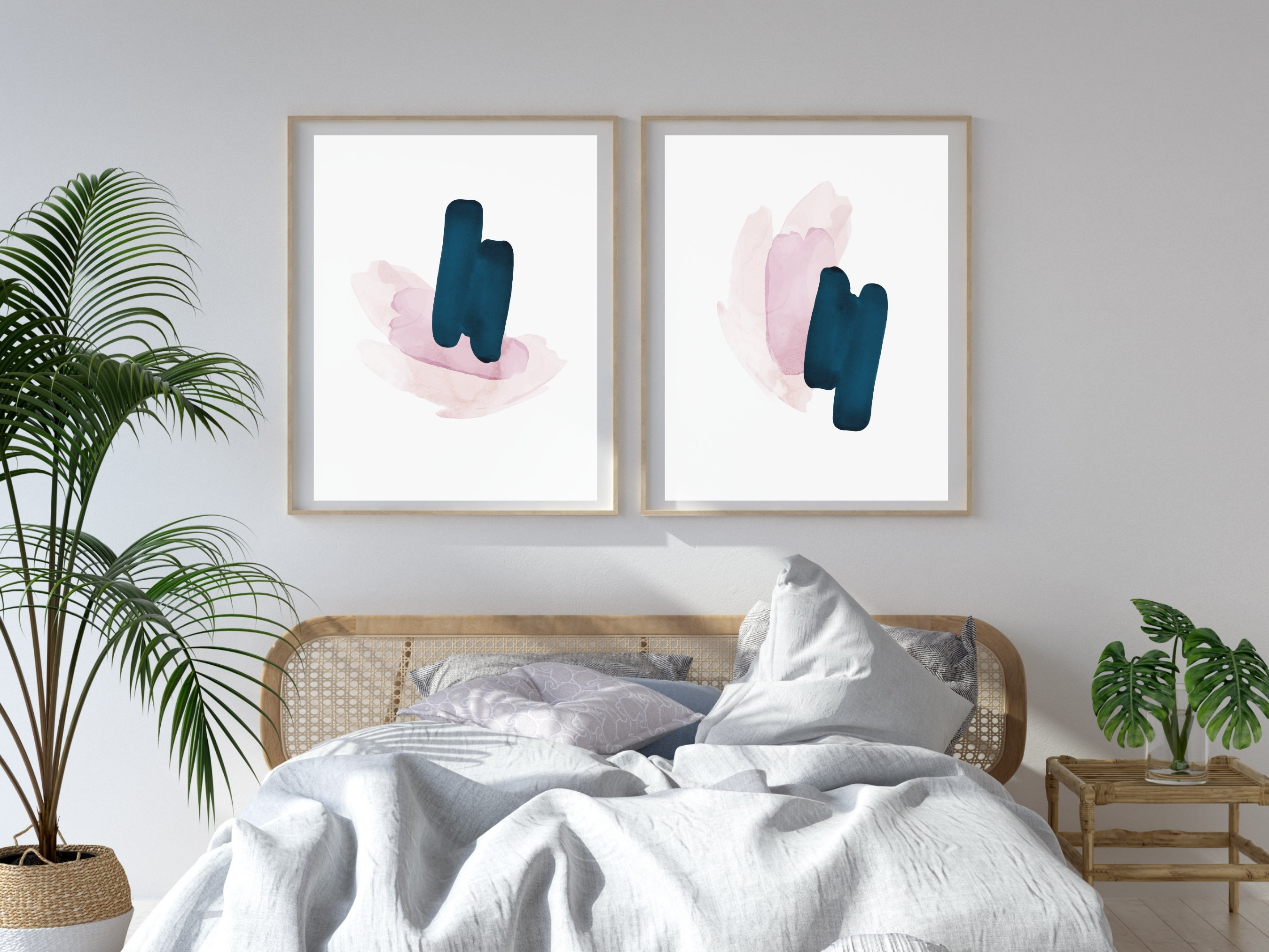 Pink Printable Wall Art Set of 2 Pink Bedroom Wall Art Etsy New Zealand