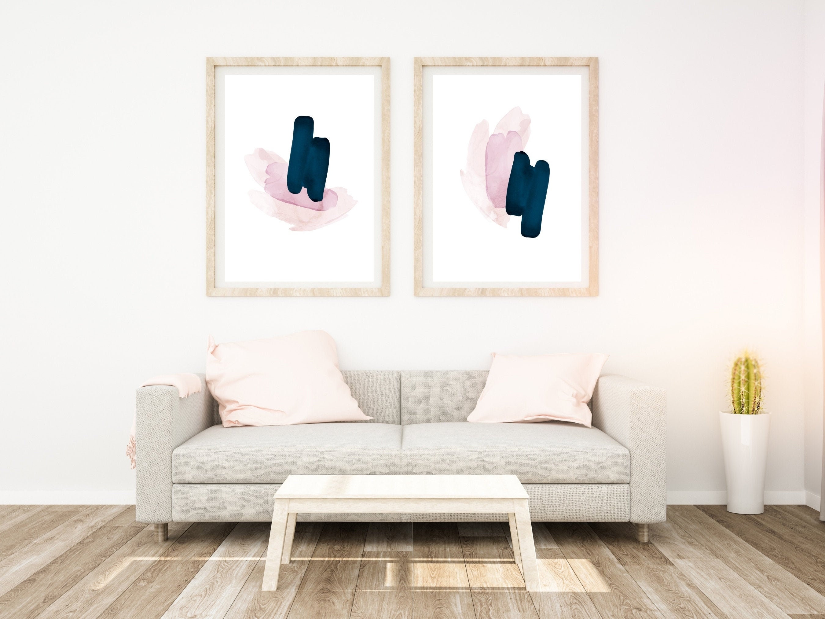 Pink Printable Wall Art Set of 2 Pink Bedroom Wall Art - Etsy New Zealand