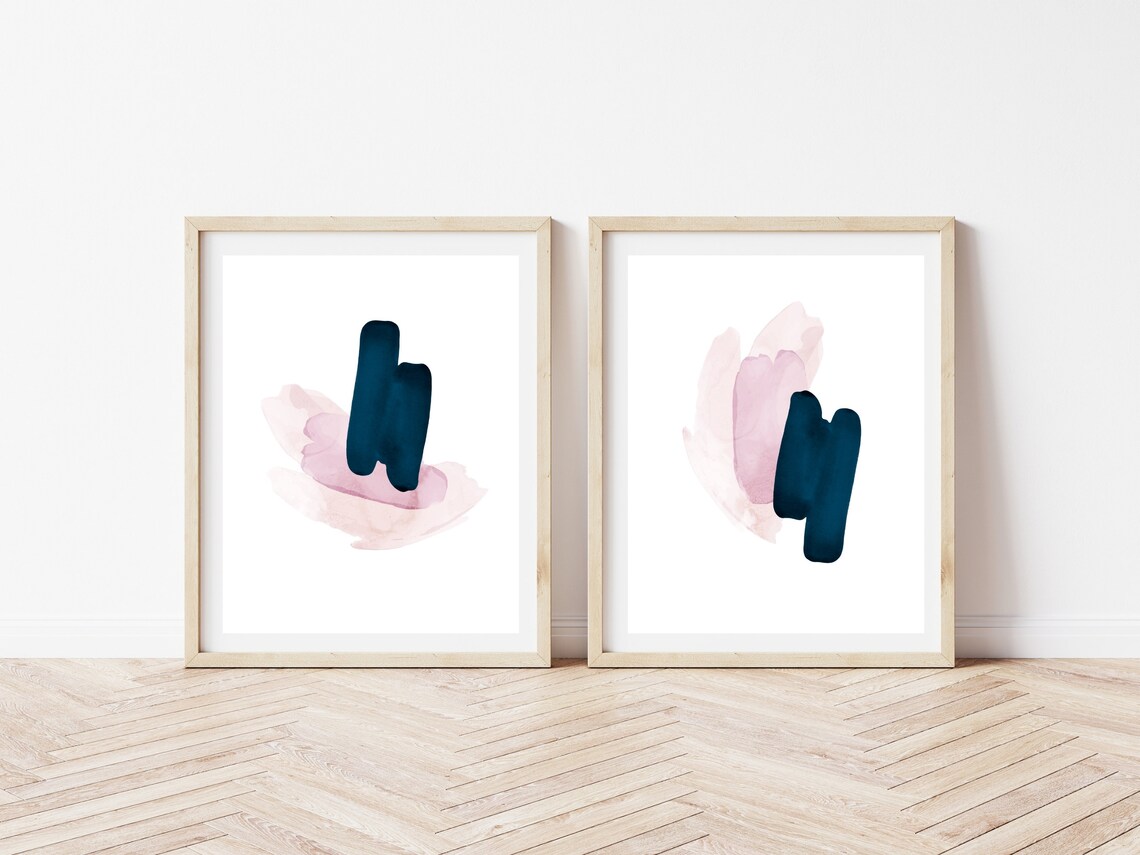 Pink Printable Wall Art Set of 2 Pink Bedroom Wall Art - Etsy New Zealand