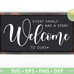 Toda família tem uma história Bem-vindo à nossa Svg, Família Svg, Bem-vindo Svg, Bem-vindo à nossa história Svg - svg, dxf, eps e png download instantâneo