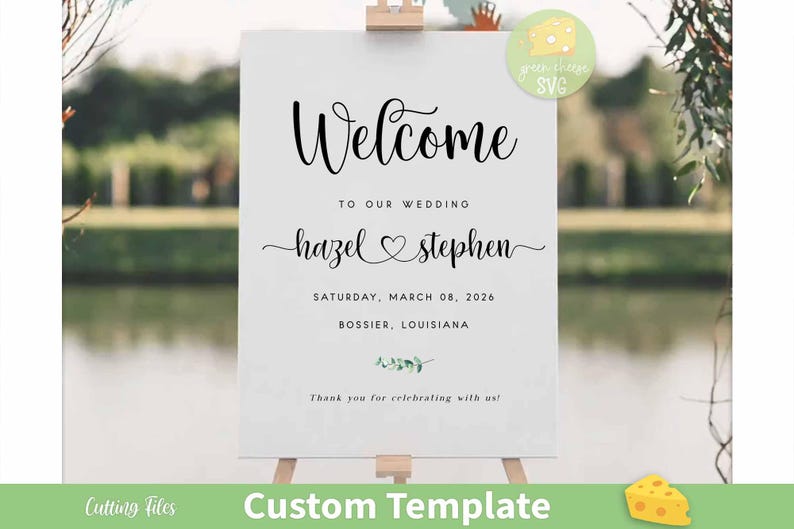 Floral Welcome Wedding Sign, Editable Wedding Welcome Sign Template ...