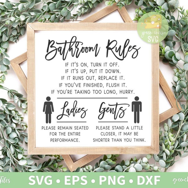 Bathrooms Rule svg, Toilet Rules SVG, Restroom Sign svg, Funny Bathroom Sign SVG, Bathroom svg - svg, dxf, eps and png instant download