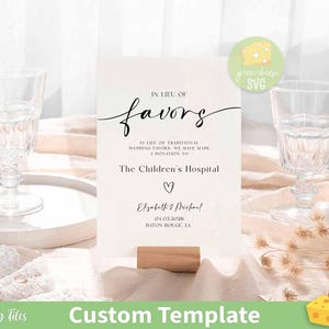 Plantilla de letrero minimalista para pedir favores, plantilla de letrero para pedir favores para bodas, donación benéfica para bodas: descarga de plantilla editable