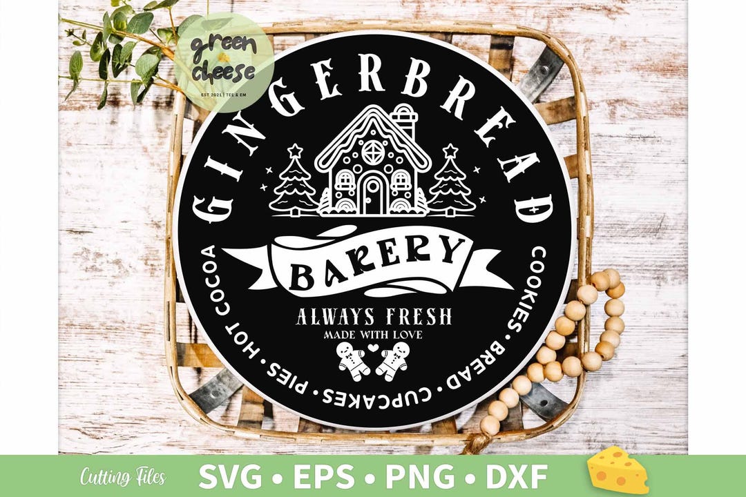 Gingerbread Bakery SVG, Kitchen Christmas Decor SVG, Christmas Sign Svg ...