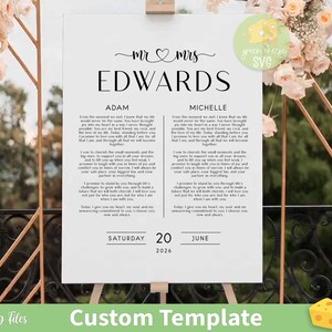 Plantilla para firmar nuestros votos matrimoniales, votos matrimoniales para él y para ella, regalo de aniversario, regalo de San Valentín, regalo de bodas: descarga de plantillas editables