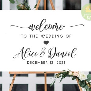 Custom Wedding Sign Template, Welcome To Our Wedding Template, Personalized Wedding Name - Template pdf, jpeg and png instant download