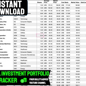 Automated Dividends Portfolio Template For Apple Numbers