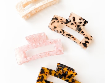 Clips de garra de cabello grandes para cabello mediano a grueso - Acetate Hair Clips