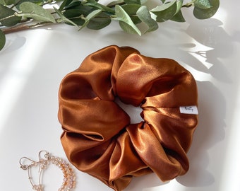 Copper Scrunchie Oversized, Large Rust Scrunchie, Bronze XXL Hair Tie