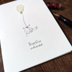 Klappkarte | Schnecke | Grußkarte | Ballon | Digitaldruck