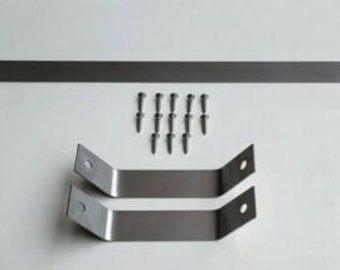 Full Cast Iron Bench Slat Stainless Steel Bracing Kit. Angled Braces +Back Strap