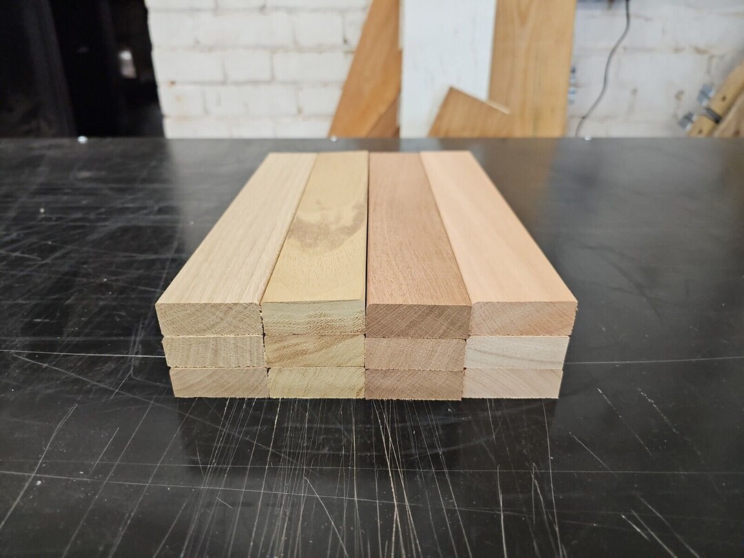 12 Mixed Hardwood Offcuts Oak Iroko Sapele red Grandis 300mm X 50mm X
