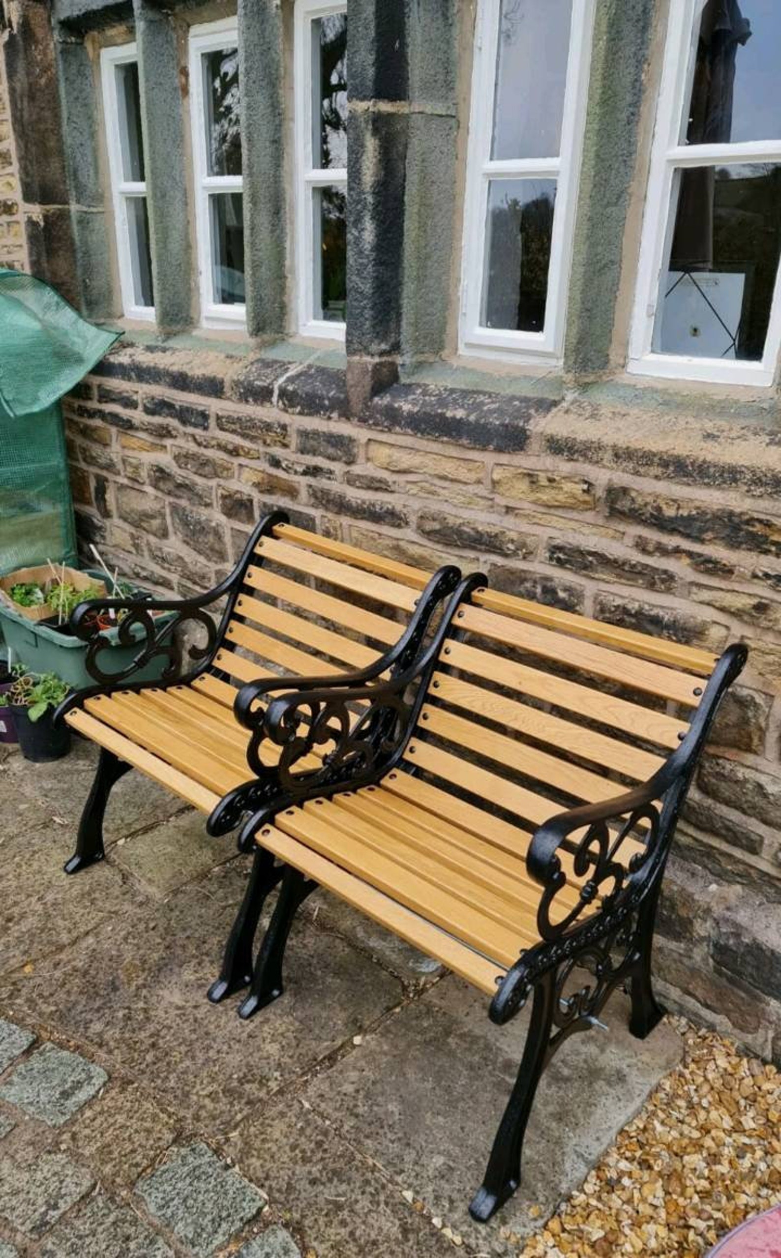 Solid Oak Hardwood Garden Bench Slats 1 Seater Etsy