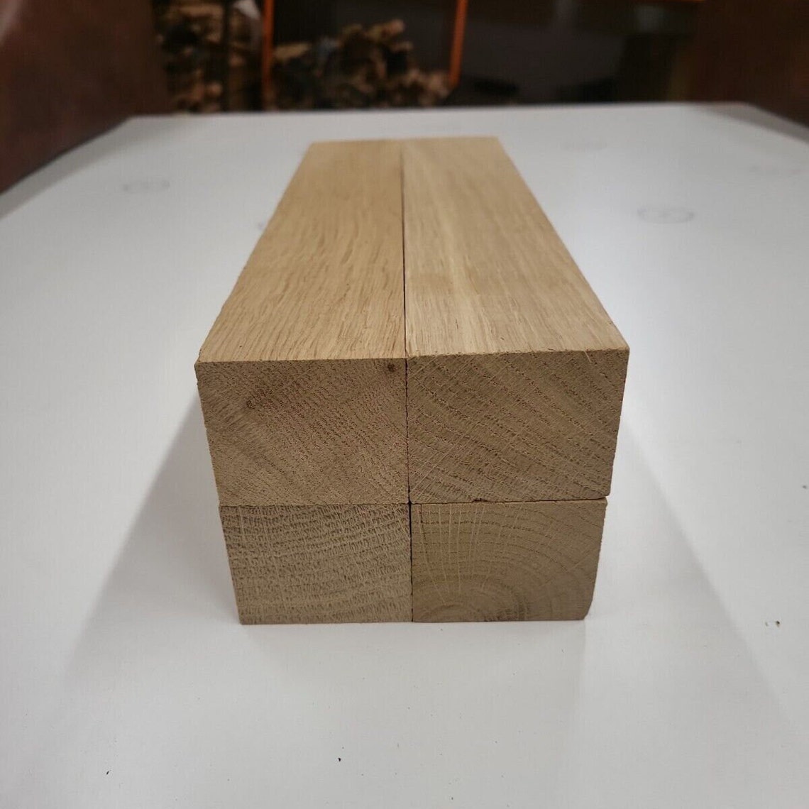 4 Solid Oak Hardwood Timber Offcuts. Chunky Blanks. 300mm X 45mm X 50mm