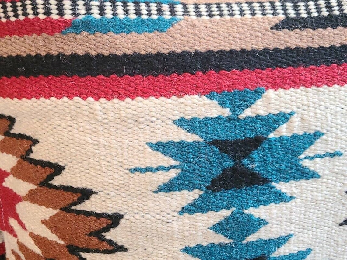 Pair Southwestern Wool Throw Pillow Covers 18x18 Handwoven Etsy