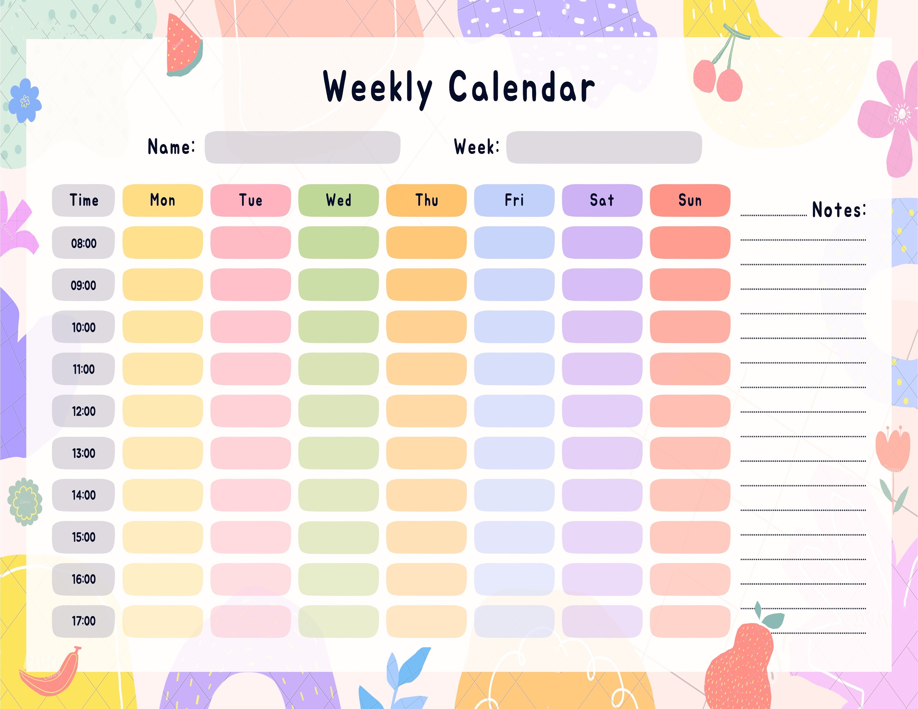 weekly-planner-8am-to-5pm-letter-size-ready-to-print-etsy
