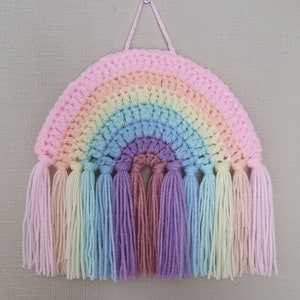 Crochet rainbow wall hanging decoration nursery decoration pastel
