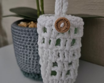 Crochet hand sanitiser cover/holder/hand gel bag/sleeve nappy bag