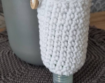 Crochet hand sanitiser cover/holder/hand gel bag/sleeve nappy bag