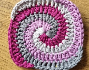 Crochet mug rugs coasters. Flower and swirls.mix and match. Teacher gift.  Secret santa