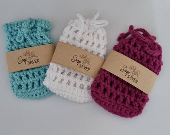 Crochet soap saver bag sock cotton eco friendly