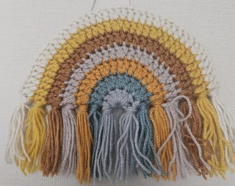 Crochet rainbow wall hanging decoration nursery bedroom