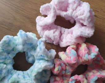 Velvet crochet hair scrunchies hair tie stocking filler idea