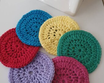 Reusable Face scrubbies/makeup wipes eco friendly multi coloured face cloths rainbow colours