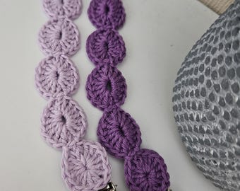 Crochet Pacifier Clip with Wooden Clip, Handmade Cotton Dummy Holder